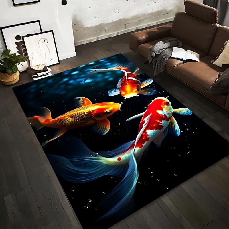 

Koi Fish Pattern Area Rug with Elegant Watercolor Design Carpets Suitable for use as an anti-slip for living room bedroom sofas 40x60cm( 15x23in )