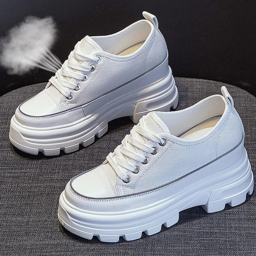 Woman Casual Shoes Platform Sneakers Autumn New Thick Soled Round Toe Casual Sports Shoes Inner Height Increasing Women's Shoes