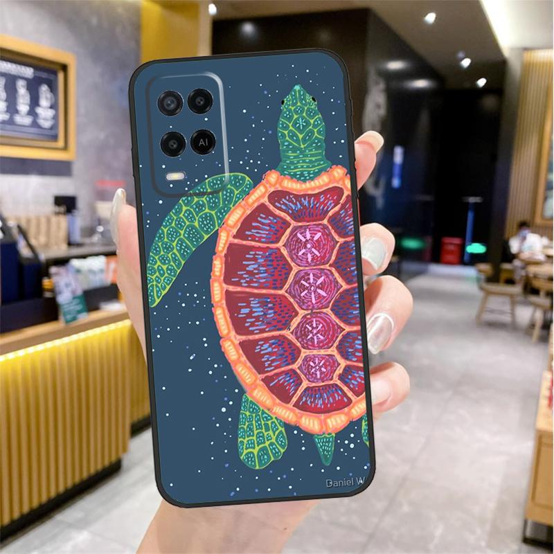 Swimming Freshwater Sea Turtles Case For Oppo A96 A76 A16 A17 A18 A60 A80 A40 A38 A58 A78 A98 A94 A74 A54 A15 A57 A77 A5 Pro