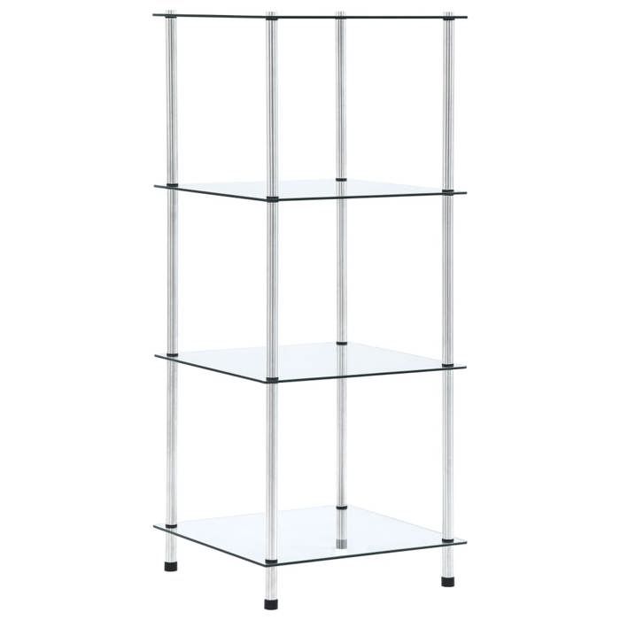 VidaXL Étagère 4 niveaux Transparent 40x40x100 cm Verre trempé 249505