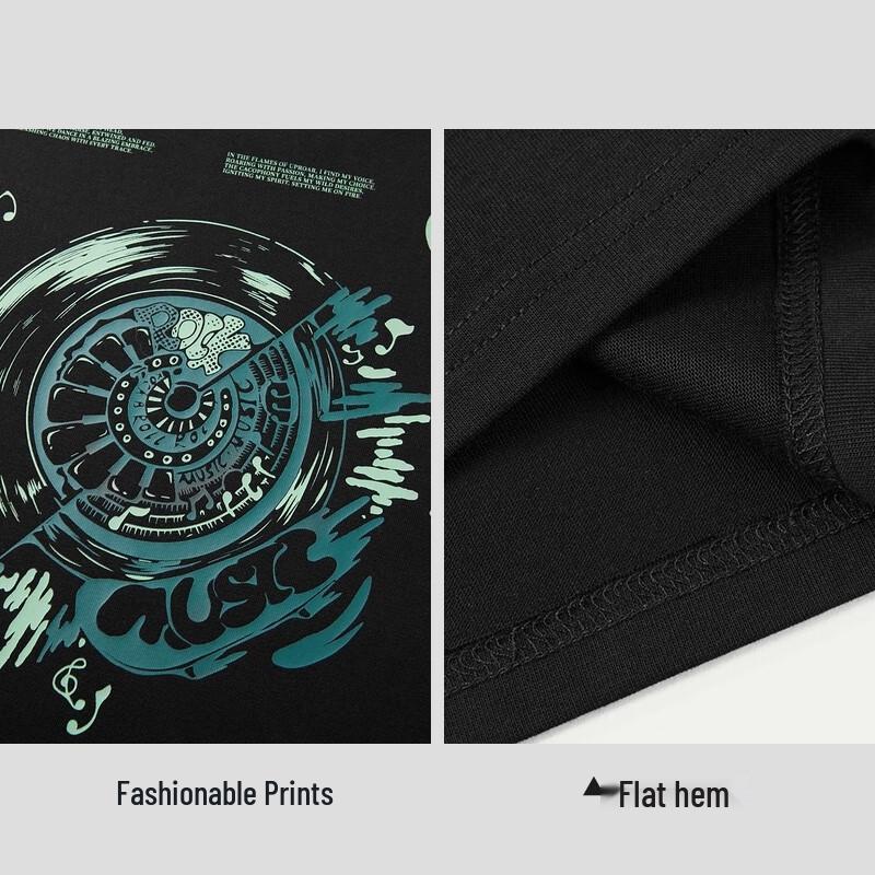 HLA Men's Round Neck Printed Cool-Feel Short Sleeve T-Shirt