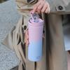 600ml Tumbler, Vacuum Insulated, Keeps Hot or Cold, Stainless Steel, with Holed Lid, Straw, Handle, Stays Dry, No Condensation, Direct Drinking, Pink