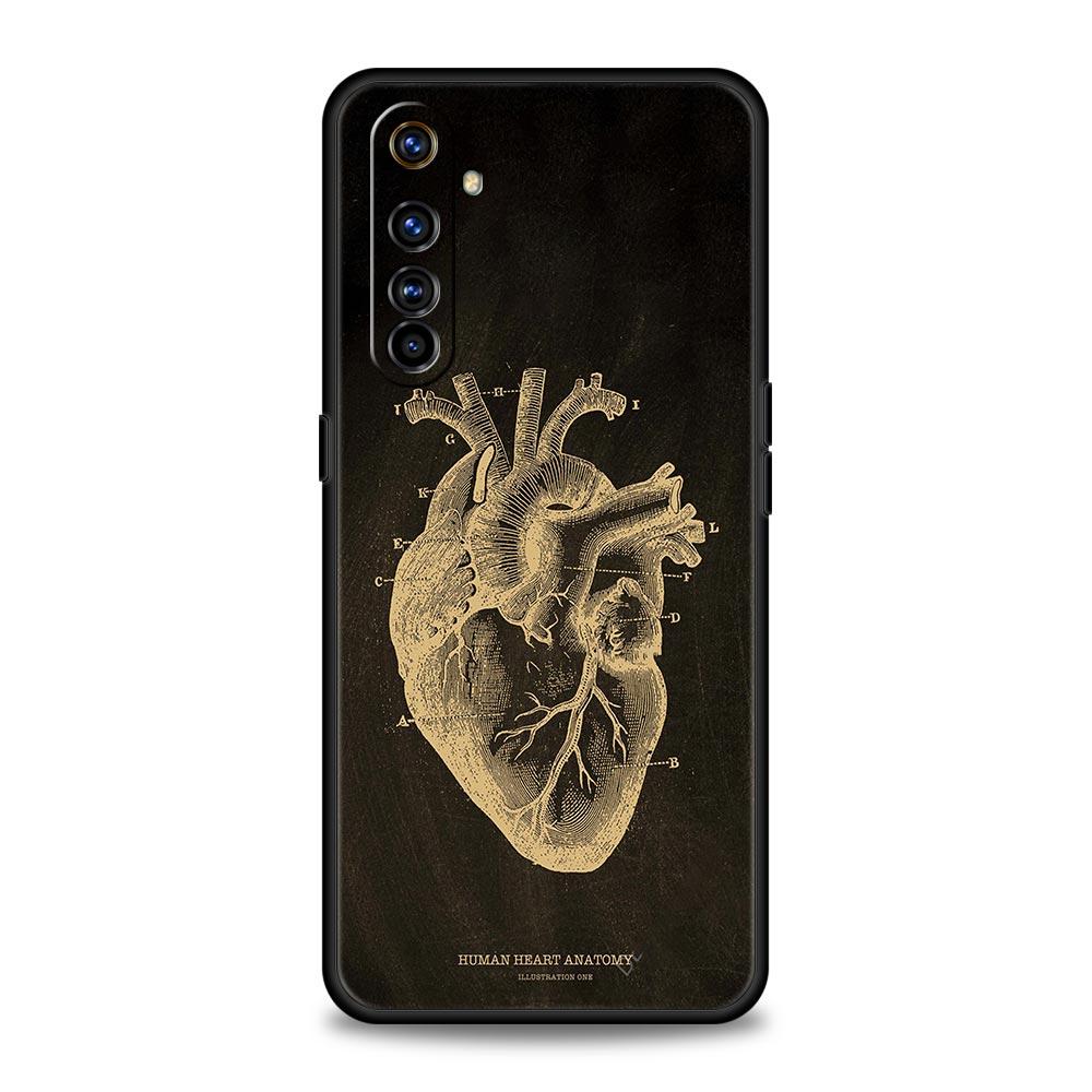 Case For Realme 12 11 10 9 8 5G 7 6 GT5 GT3 GT2 Pro Plus C21 C11 C25 C35 GT Neo 2 3 3T 5 Cover Skeleton Chalkboard Body Heart