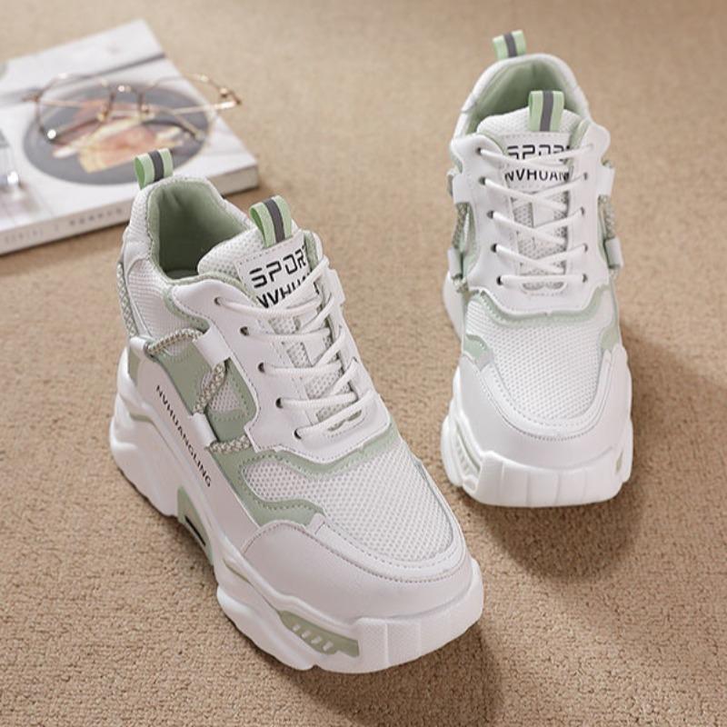 Chunky Sneakers Women 2024Spring Autumn Fashion Mesh Casual Shoes Breathable Height Increased VulcanizedShoe Zapatillas De Mujer