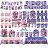 K-Pop Birthday Party Supplies Tableware Set - Napkin Tablecloth Banner Paper Plates Slap Bracelets Stamps for Baby Shower Decora