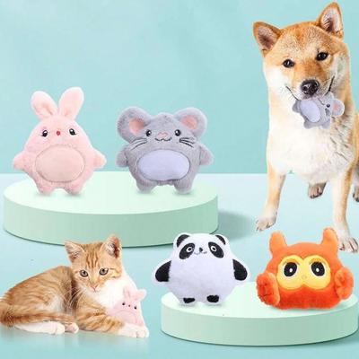 New Plush Doll Mouse Rabbit Cartoon Animal Cat Dog Double Pet Toy Soft Bite-resistant Self-exciting Cat Toy
