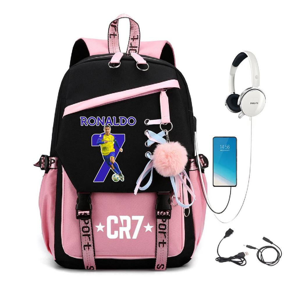 Large Capacity Schoolbag with Shoulder Strap; Student Three-piece Pencil Case Set