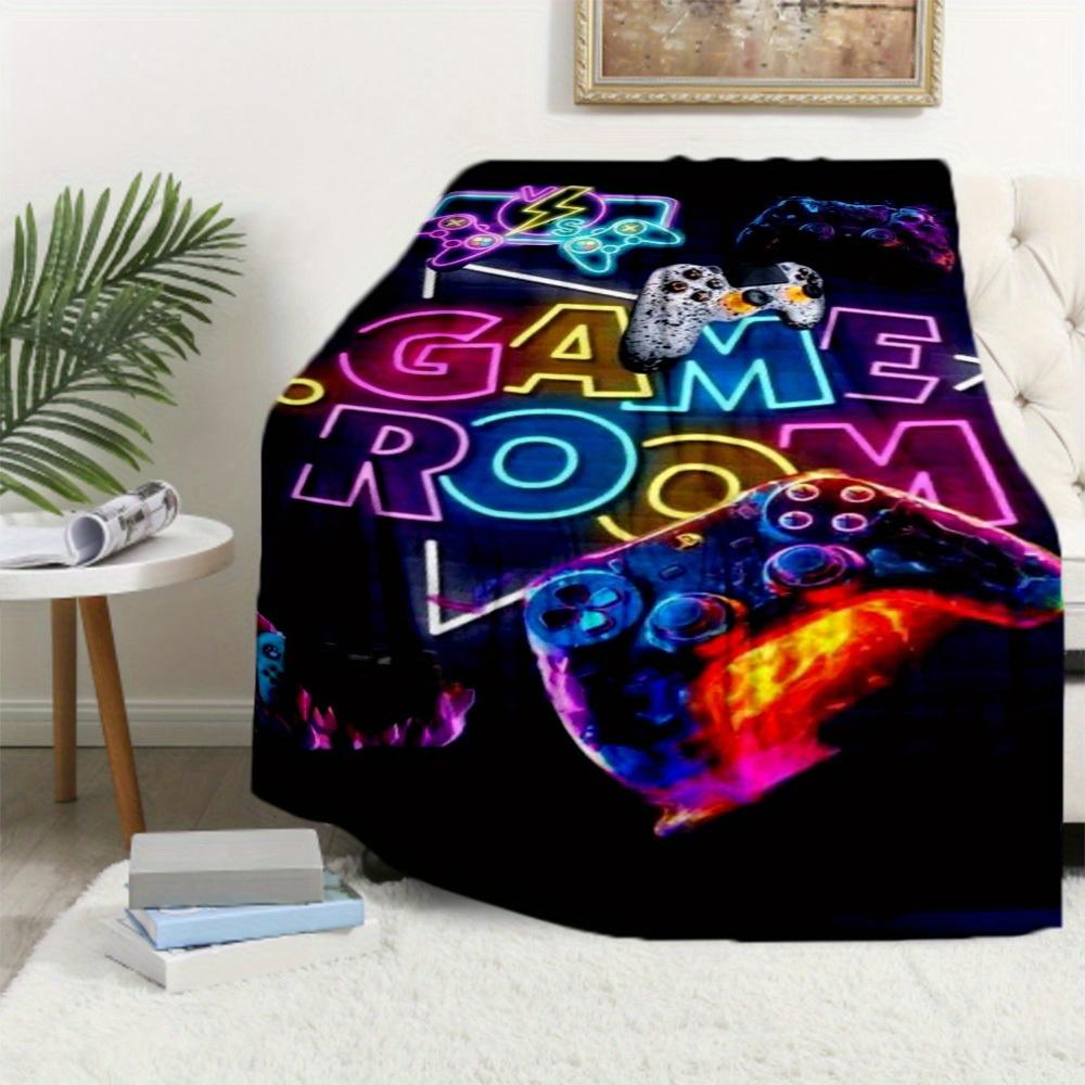 1Pc Game Room Print Flannel Blanket, High quality Digital Printing, Comfortable for All Seasons, Home DecorGifts821021