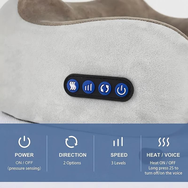 1Pc Neck Massager - Pillow USB Charging - Ideal for Travel, Office or Family Relaxation - Top Choice for Holiday Gifts