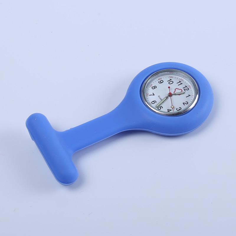 Korean Style Silicone Nurse Clip-on Pocket Watch: Cute, Simple, Waterproof Brooch for Female Students and Doctors.