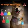 LED Silicone Triangle Pendant Light for Pets Anti-Lost Dog Tag Night Glowing Collar Accessory Backpack Light