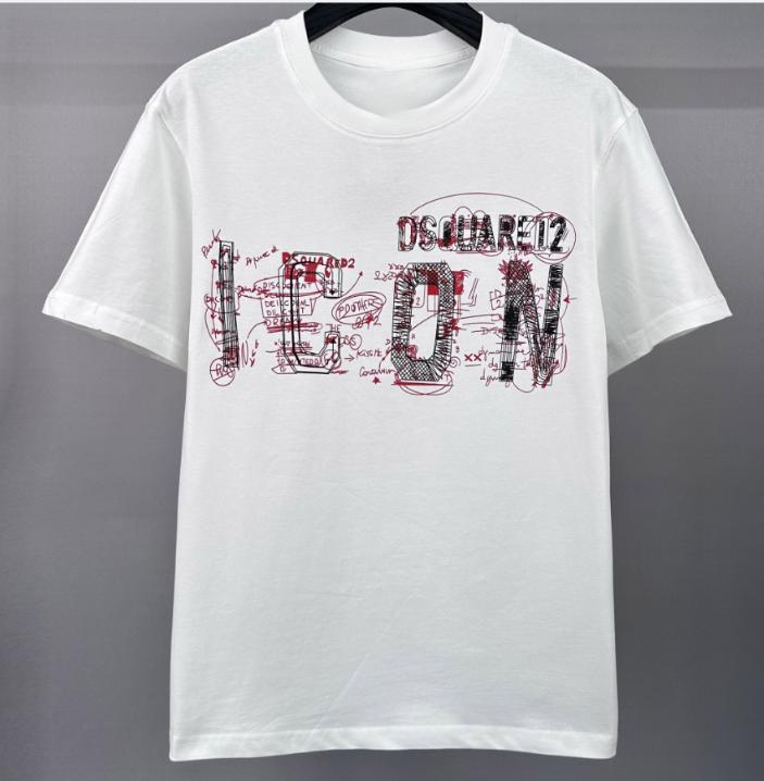 Trend DSQ Quadratic Summer Micro Loose Men's T-Shirt D2 European and American Personality Trend Autumn Top Student Bottom Shirt