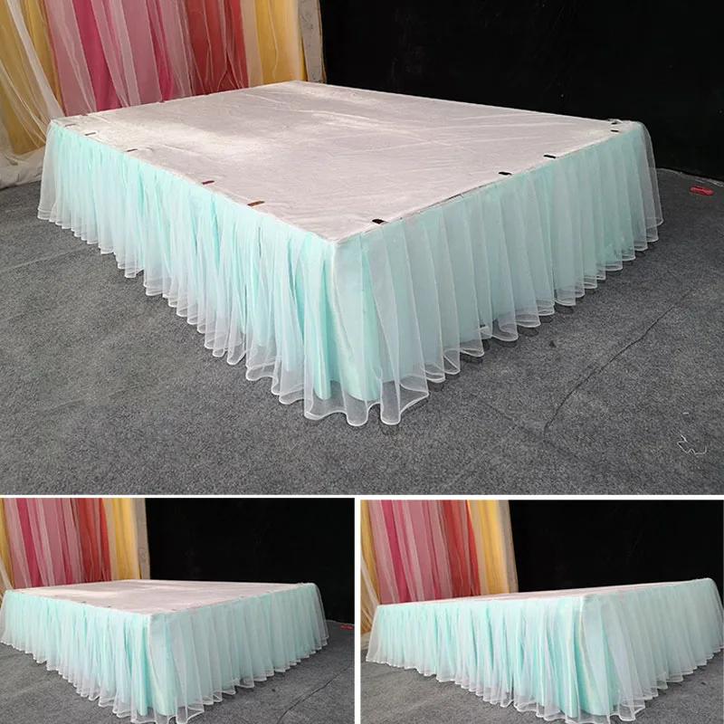 30x300cm Tutu Table Skirt Wedding Backdrop Curtains for Table Clothes Table Cover Wedding Stage Skirting for Event Party
