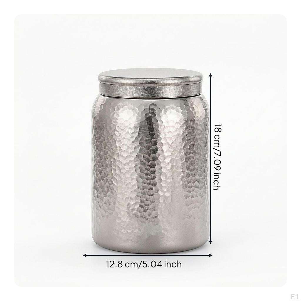 Jar with Lid Hammered Tea Canister Airtight Seal Large Capacity Storage for Kitchen Counter,