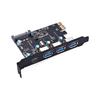 4-Port PCI-E To 1x Type-C 3x Type-A USB3.0 4-Port PCI-Express Pansion Card with Internal 19-Pin Connector