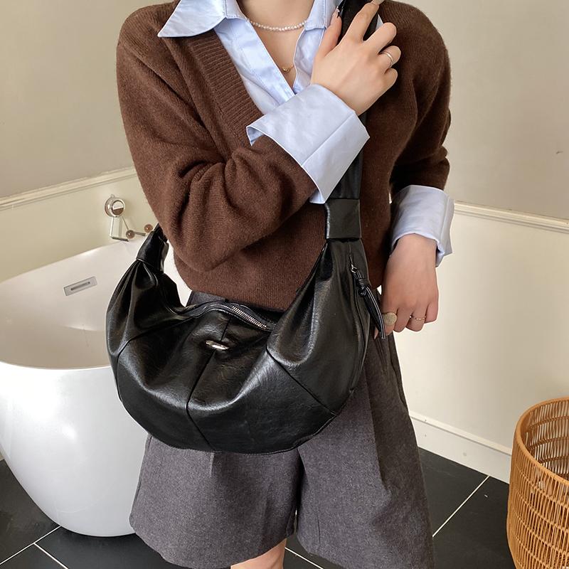 PU Hobo Bag for Women with Soft Curved Design Adjustable Strap