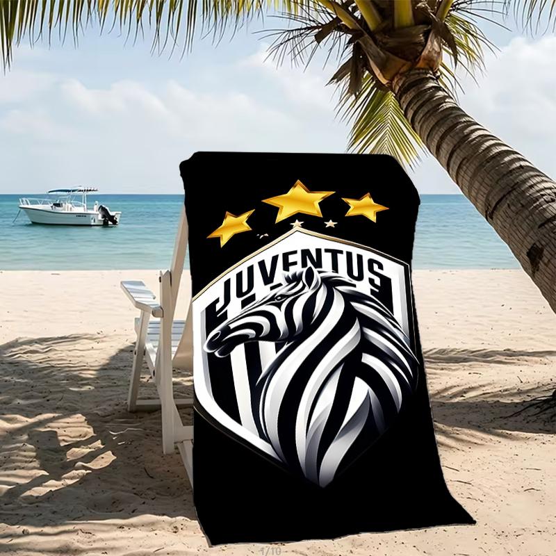 Beach Towel with Juventus FC logo Pattern - soft,absorbent,machine washable Lightweight&Modern,swimming,Travel Essentials