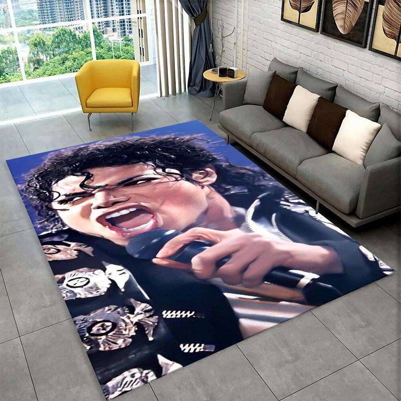 King of Pop Star MJ Michael Jackson Carpet Rug for Bedroom Living Room Sofa Doormat Home Decor,Kid Game Area Rug Non-slip Gift
