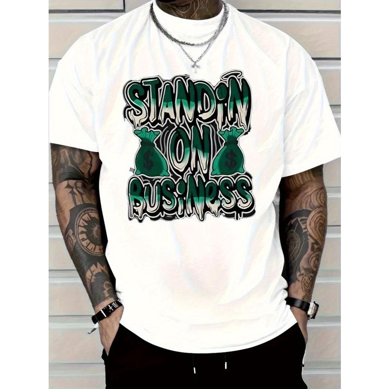 

Men s Outdoor Style Casual Money Relax Heals My Soul Graphic Letter Print T-Shirt S белый