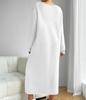 2025 Autumn/Winter Casual High-End Long-Sleeved Solid Color Round Neck Sweatshirt Dress