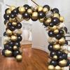 113PCS Black and Gold Latex Balloon Set Suitable for Birthday Parties, Weddings, Valentine's Day Party Decorations