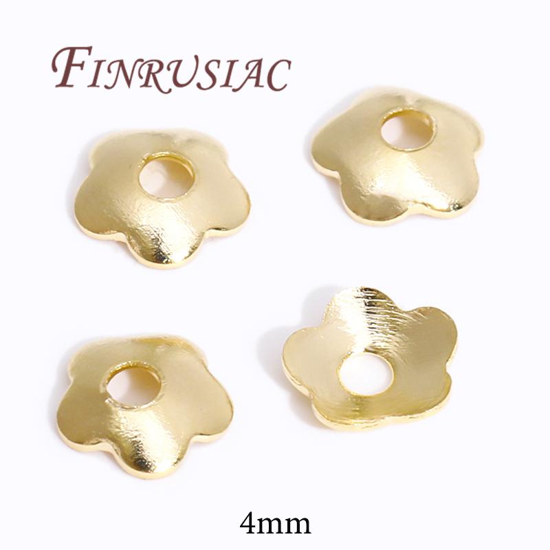 18K/14K Gold Plated Beads Cap For Jewelry Flower Bead Caps Jewelry Making Supplies Spacer Beads DIY Bracelets Accessories