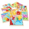 New 3D Puzzle Wooden Toys Baby Learning Educational Hand Grasp Board Cartoon Animal Fruit and Vegetable Jigsaw Toy Gifts