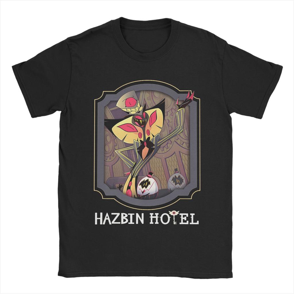 Men Hazbins Hotels Sir Pentious Card T Shirt 100% Cotton Tops Leisure Short Sleeve O Neck Tee Shirt 6XL T-Shirts