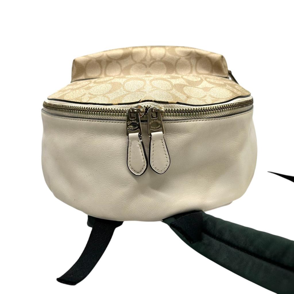 Used COACH Backpack Â· Daypack Signature Medium CharlieBackpack Â· Daypack Beige/white PVC/leather Women