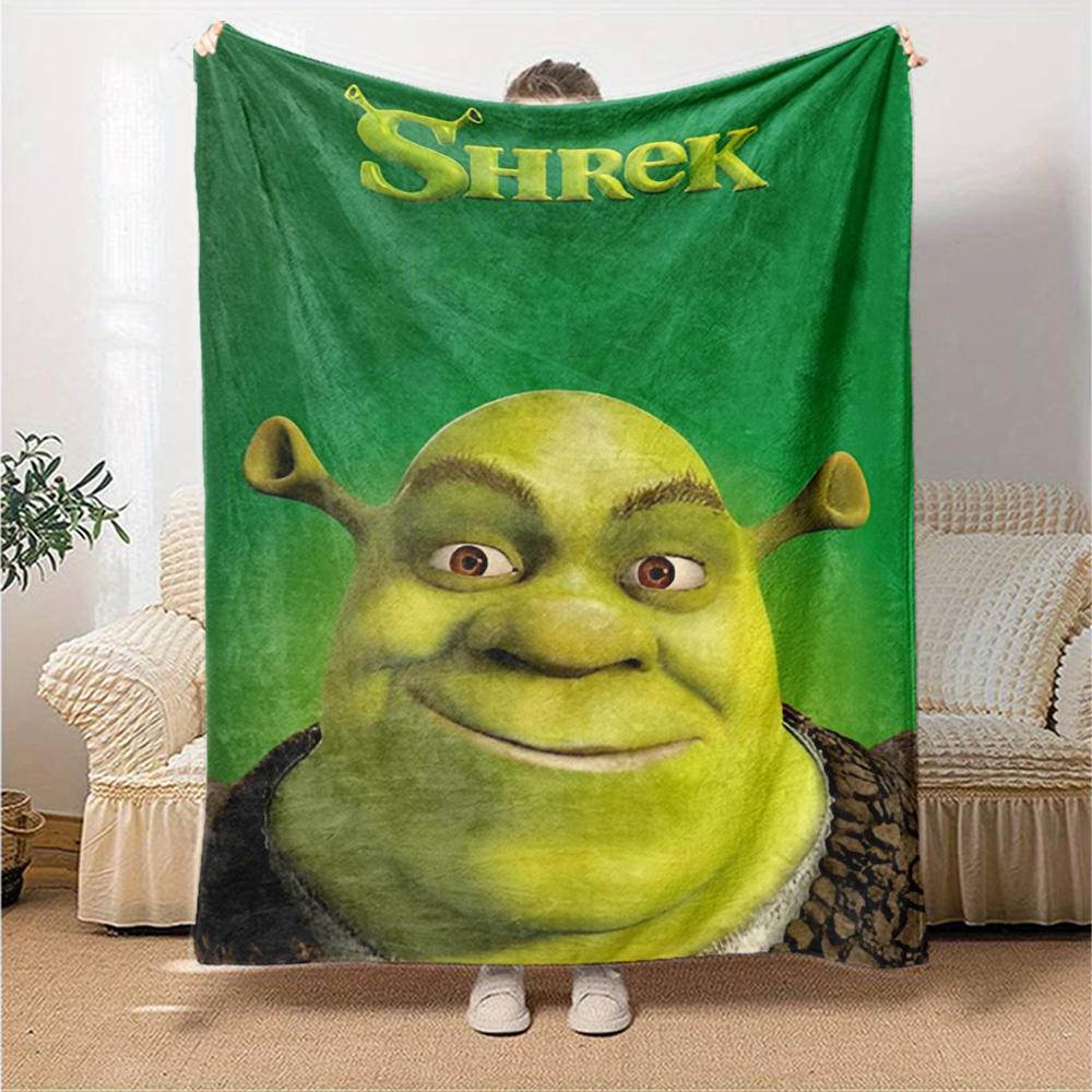 Shrek Theme Printed Blanket - Perfect for Couch, Bed, Travel & Outdoor Use | Machine Washable, Cozy & Durable.