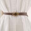 Retro Minimalist Womens Belt Metal Buckle Fashion Dress Decoration Waist Belt