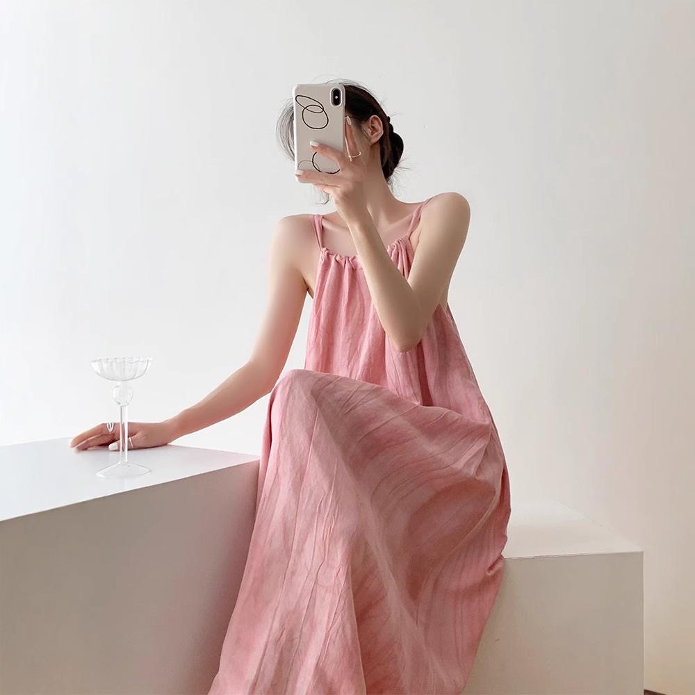 Dopamine Pink Ombre Sleeveless Summer Swing Maxi Dress