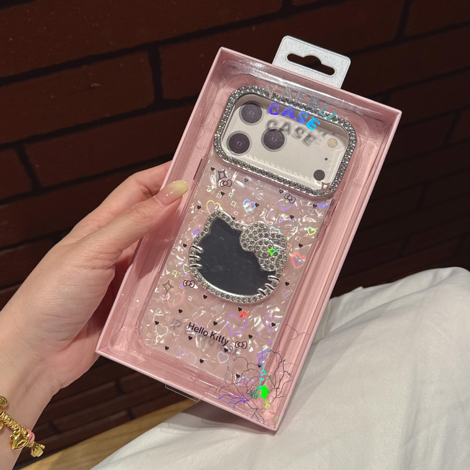 

Bright Diamond Cat Mirror Phone Case for Vivo Y500 Pro/X300S, Gentle S30/S50/X200S vivoX200S