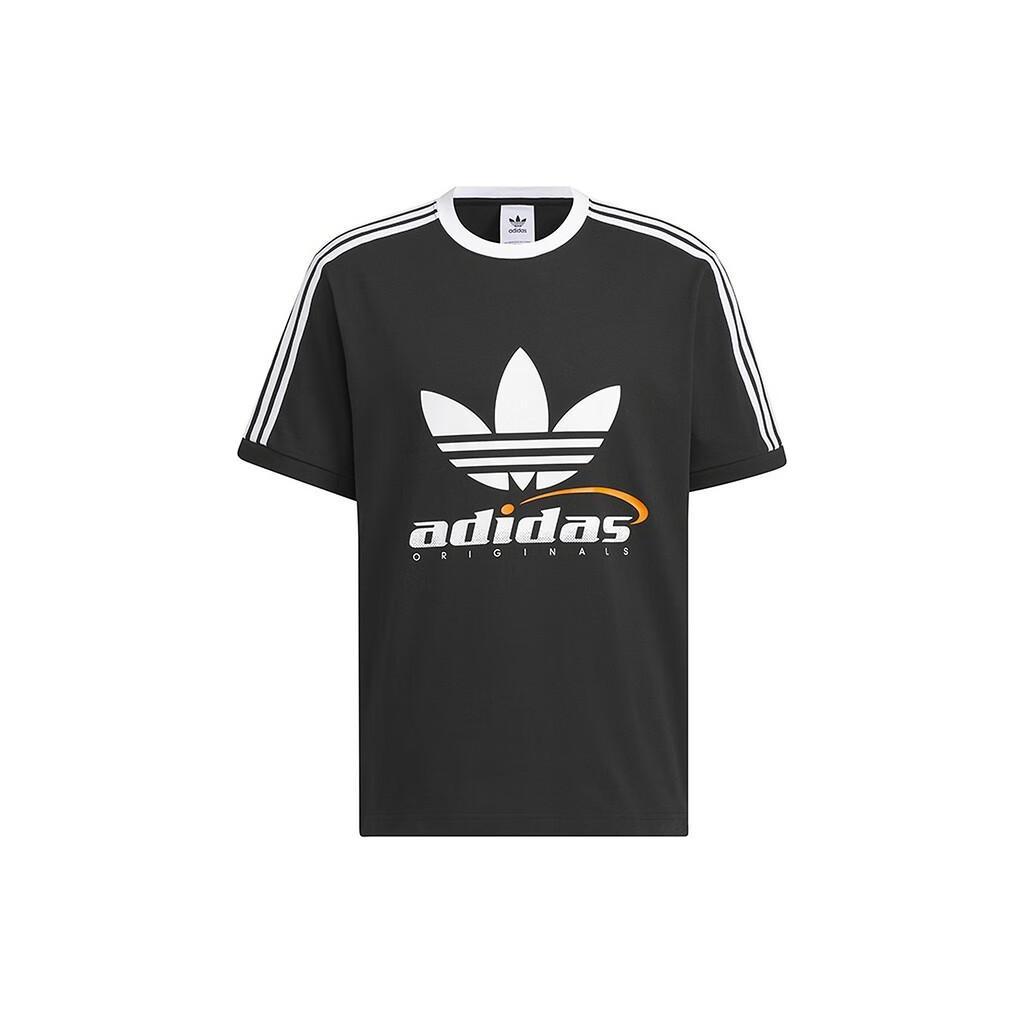 adidas Trefoil Logo Play Soccer Graphic T-shirt Asia Sizing Black White Men s IW6309 M