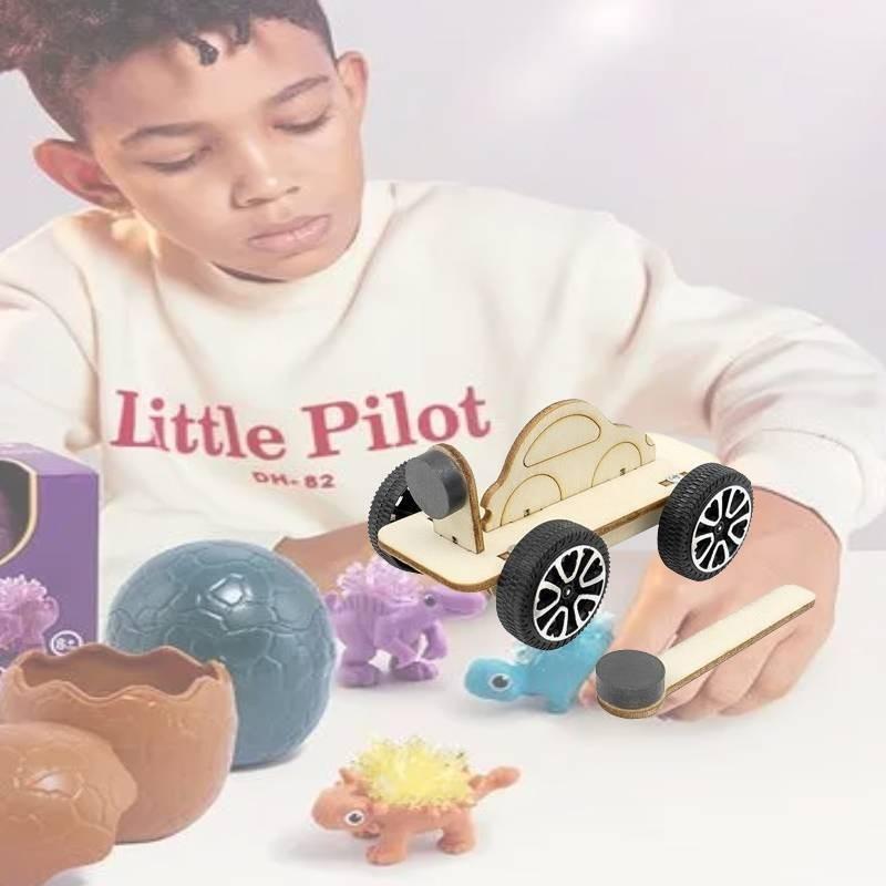 Educational Magnetic Wood Car Diy Science Toy For Kids Stem Learning Handcrafted Model