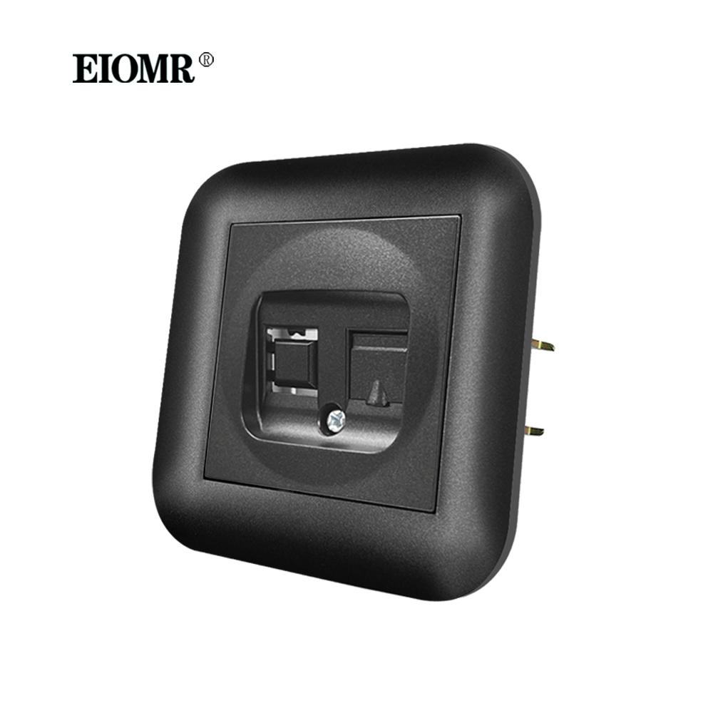 EIOMR EU Standard Power Socket with Iron Claw Black Flame Retardant PC Panel 110-250V Wall Socket 16A Suitable for Round Box