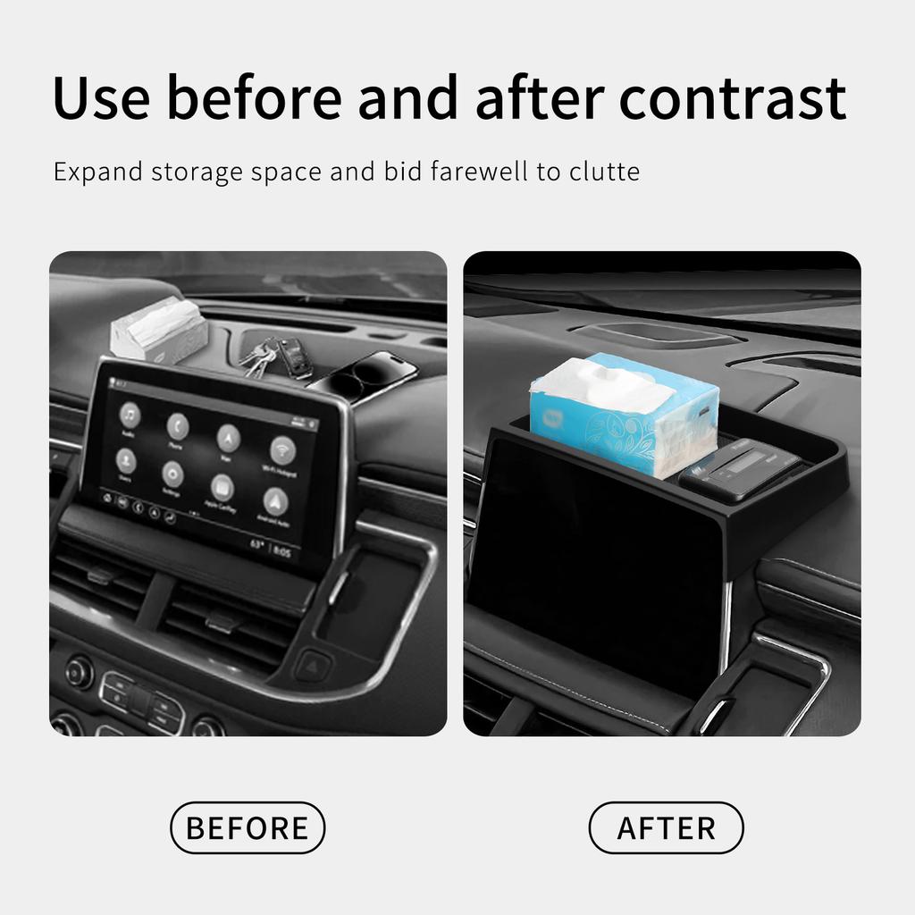 for Chevrolet Suburban/GMC Yukon 2025-2025 Car Storage Box Central Control Screen Rear Storage Case Dashboard Storage Tray