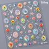 1 PCS 5D Glitter Light Pink Begonia Flower Nail Art Sticker Exquisite Design High Quality Decorative Decal Nail Sticker