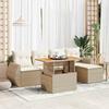 VidaXL Garden Lounge Set with Cushions 6 Pcs Beige Braided Resin 3327250