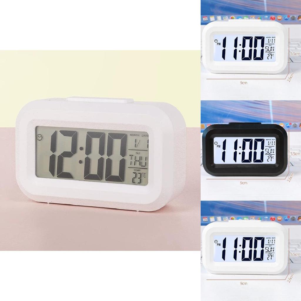 Childrens Cartoon Desktop Alarm Clock With Temperature Sensor Night Light For Girls Room