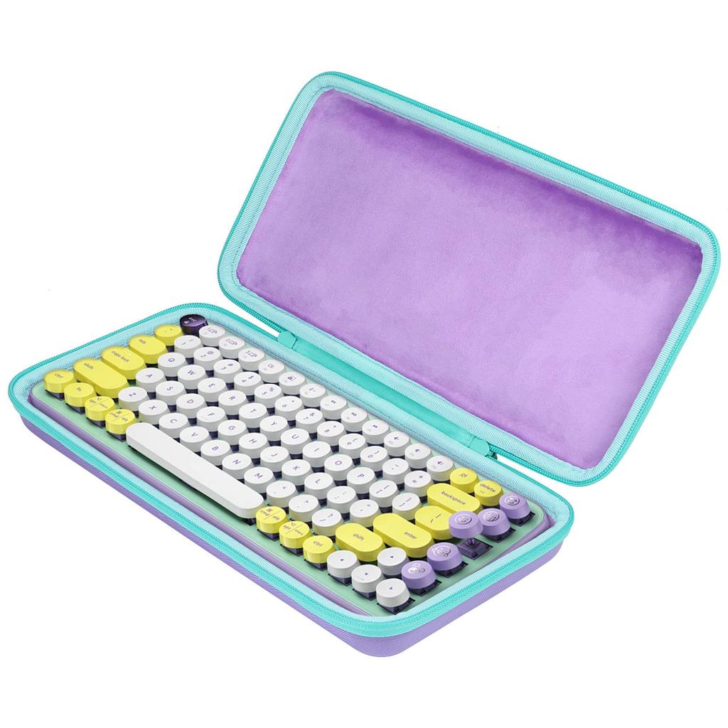 co2CREA Storage Case Compatible with Logitech POP KEYS K730 Mechanical Wireless Keyboard and M370 Mouse (Purple)
