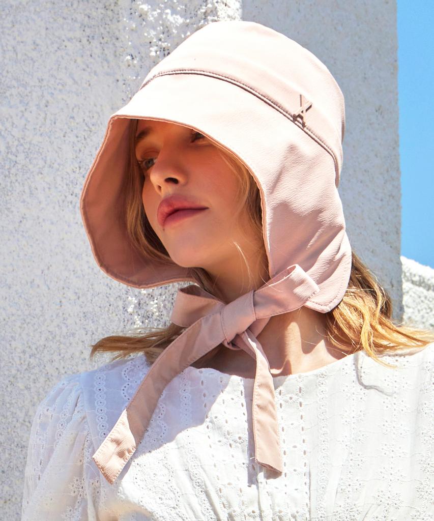 Bajal Studded Logo Strap Bonnet Hat Pink