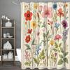 Bunter floraler Duschvorhang Einzigartiger rosa Boho-Blume-Blätter-Duschvorhang für Badezimmer Modernes Frühlingsblüten-Botanischer Showe