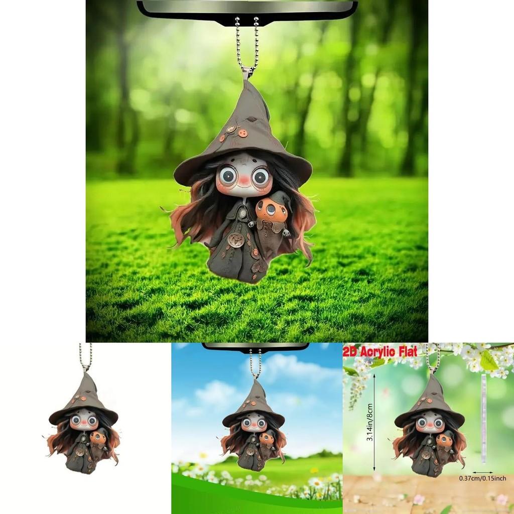 Acrylic Adorable Cartoon Mushroom Car Hanging Ornament For Trendy Car Decor