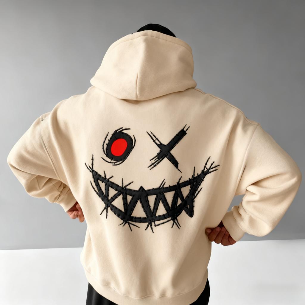 2026 Spring Men's Casual Hooded Sweatshirt with Loose Print Long Sleeve Men's Pullover Sport Shirt Extra Large Men's Shirt