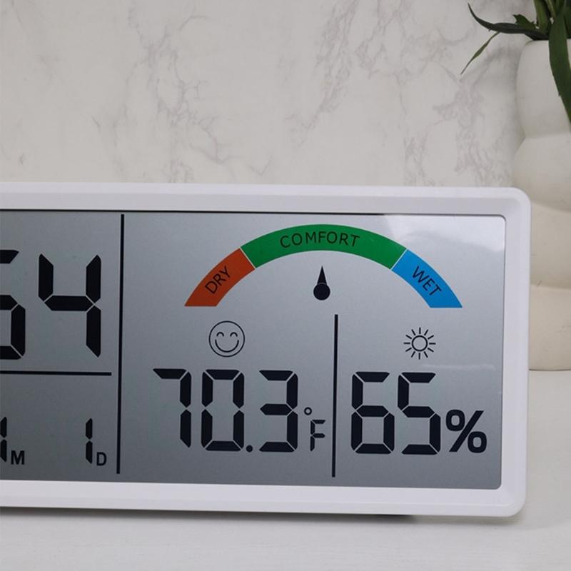 Multifunctional Electronic Clock Indoor Temperature Monitor Easy Setups Battery Operated with 2 Alarm and Snooze Feature