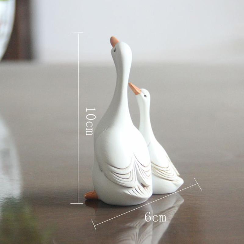 Mother and Son Duck Resin Statue Crafts Perfect for Cabinet Living Room Photo Prop Table Display Home Decoration