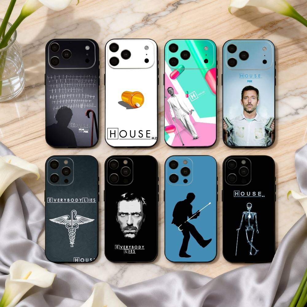 TV Drama D- Dr H-House-E Phone Case For iPhone 17,16,15,14,13,12,11 Plus,Pro Max,XS,Soft Silicone Black Cover