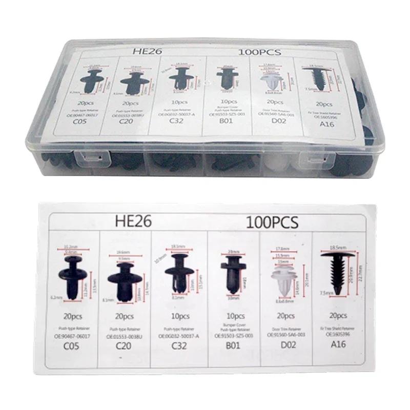 Auto Fastener Clip Mixed Car Body Push Retainer Pin Rivet Bumper Door Trim Panel Fastener Kit Car Clips Box or Bag Packaging