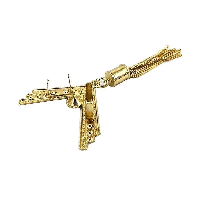 Diy Exquisite Metal Buckle Clasp Bag Purse Hat Decor With Tassel Hardware Leather Craft Woven Bag Accessories Bag Pendant